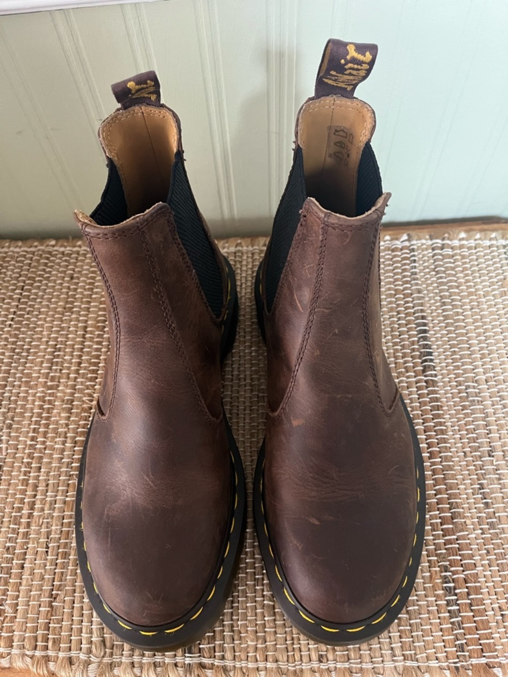 Dr. Martens Brown Leather and Yellow Outsole Detail - Picture 10 of 11